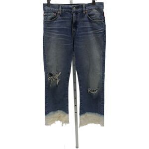 Denimist Womens Straight Blue Jeans 100% Cotton Mid Rise Zip Size 27